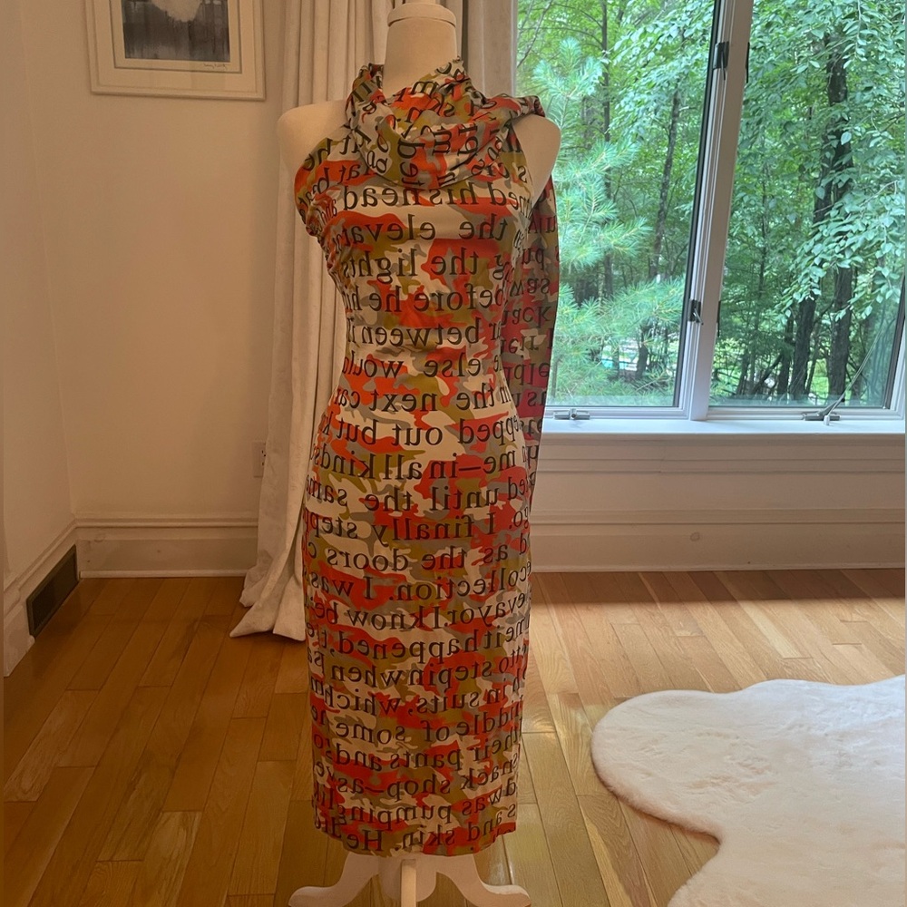 Alexander McQueen 1990s silk dress Incredibly cool “word” design See description